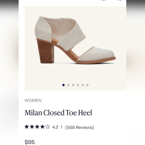 TOMS Milan Closed Toe Heel size 7.5 - Picture 15 of 15